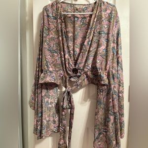 Earthbound floral print silk top